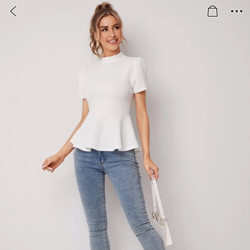 White peplum top